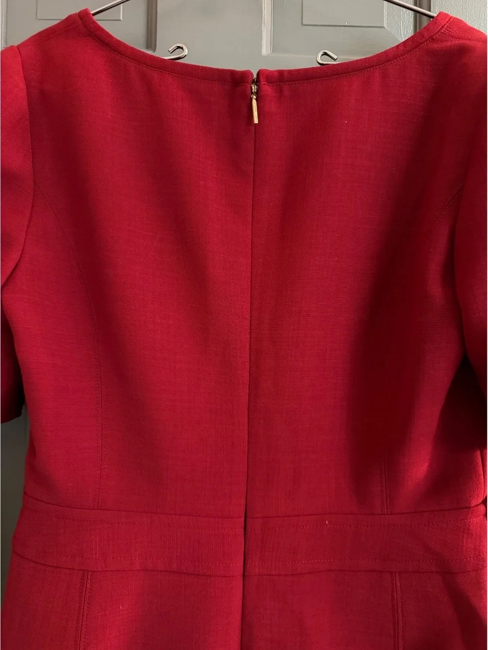 Tory Burch Women's Red Lydia Sheath Red Gold Button Accents Dress Size 10 NWT